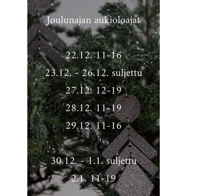 Joulunajan aukioloajat