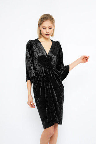 Flow dress, black velvet