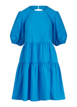 Short dress with open back, Blue lagune (koko 34)