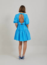 Short dress with open back, Blue lagune (koko 34)