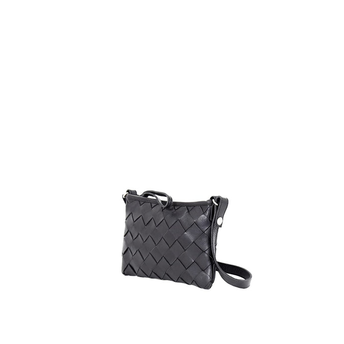 Toarie Small Woven Clutch, Black